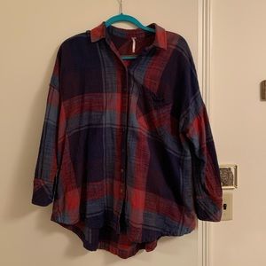 Free People Plaid Flannel Button Up S